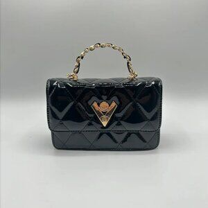 Valentino Orlandi Quilted Crossbody Bag – Black (Vegan Leather)